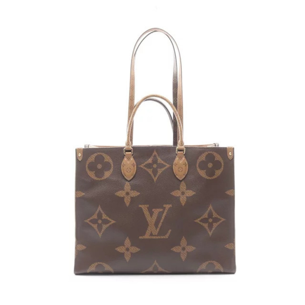Louis Vuitton On The Go Monogram Giant Reverse Tote Bag Canvas Brown Beige Cream